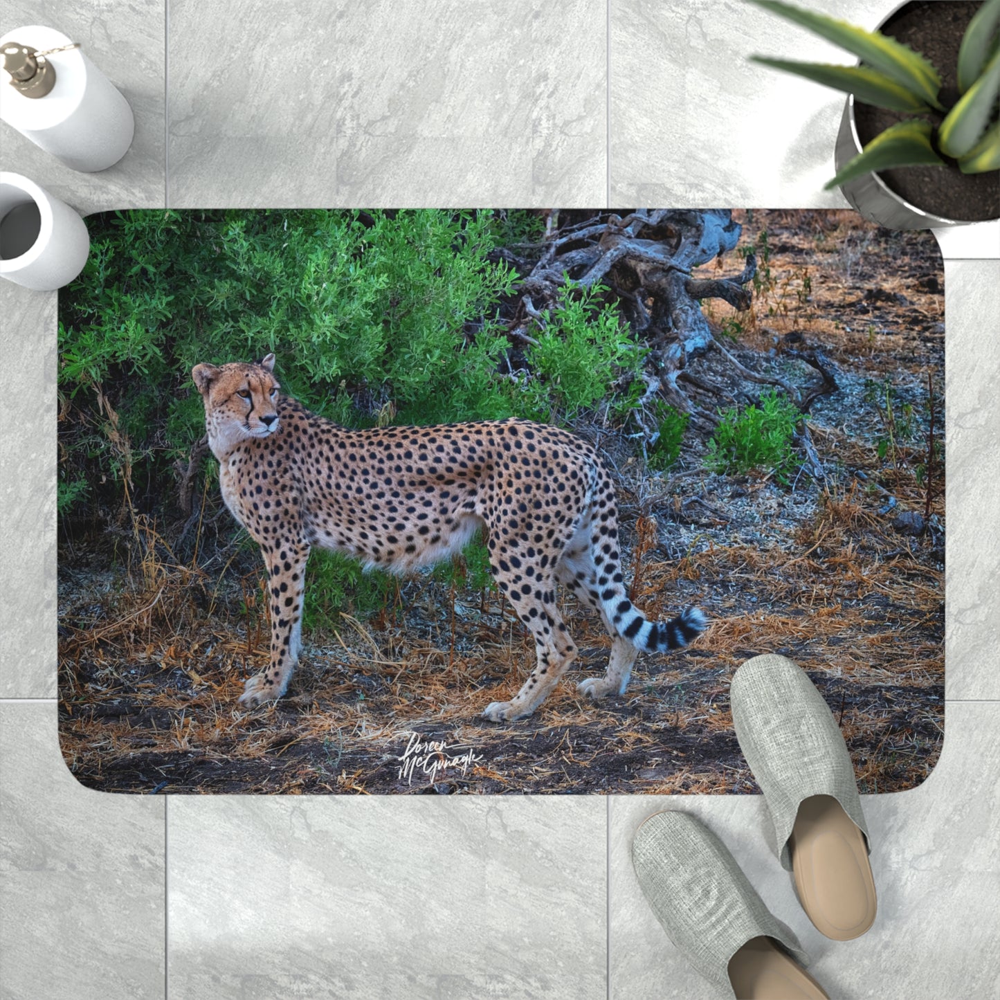 Cheetah Stand Memory Foam Bath Mat from Enjoy Nature