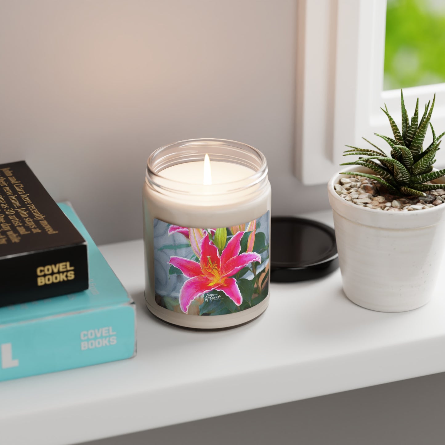 Experience the Pure Essence of Nature with the Pink Lily Scented Soy Candle by Enjoy Nature