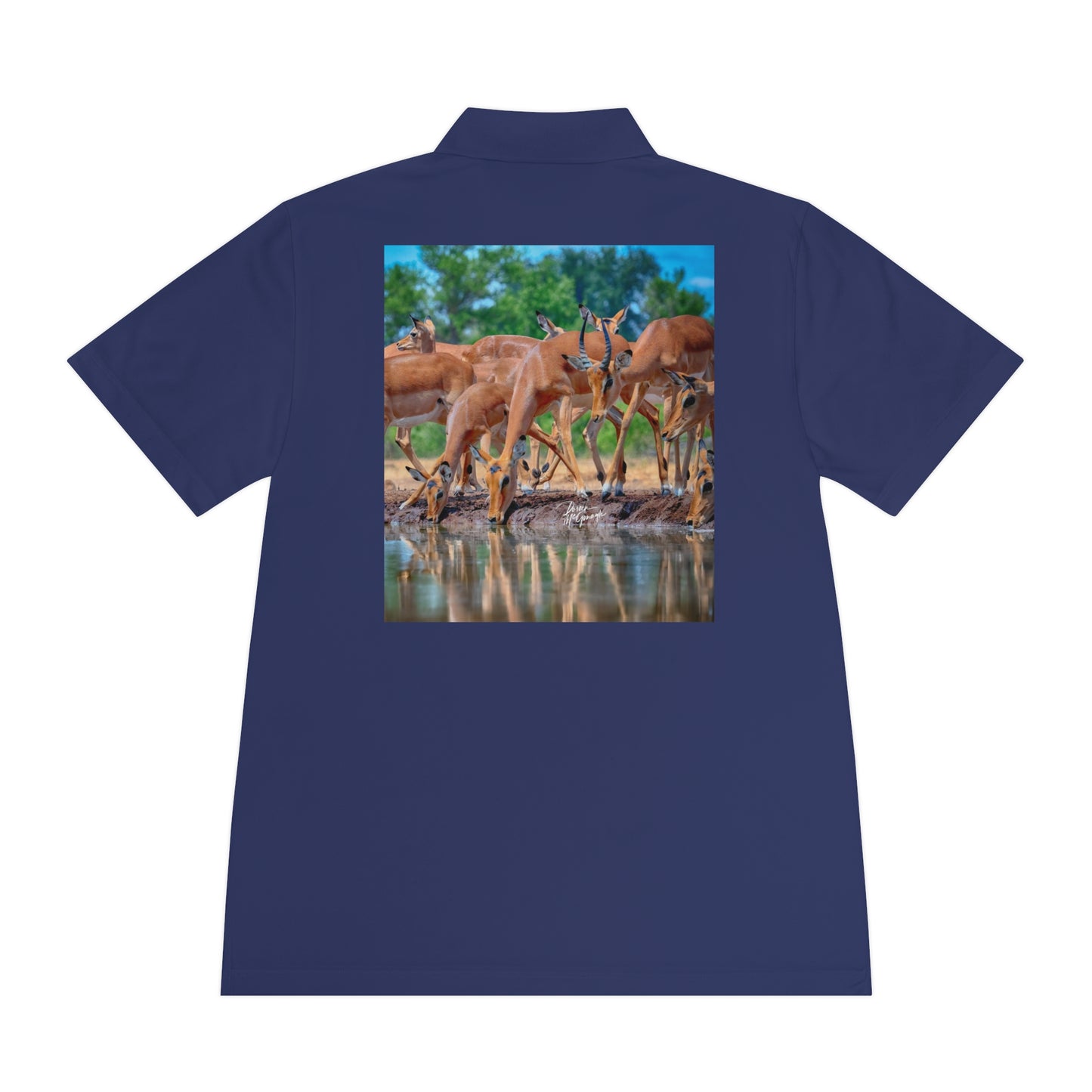 Men's Performance Polo Shirt - African Antelope by Enjoy Nature