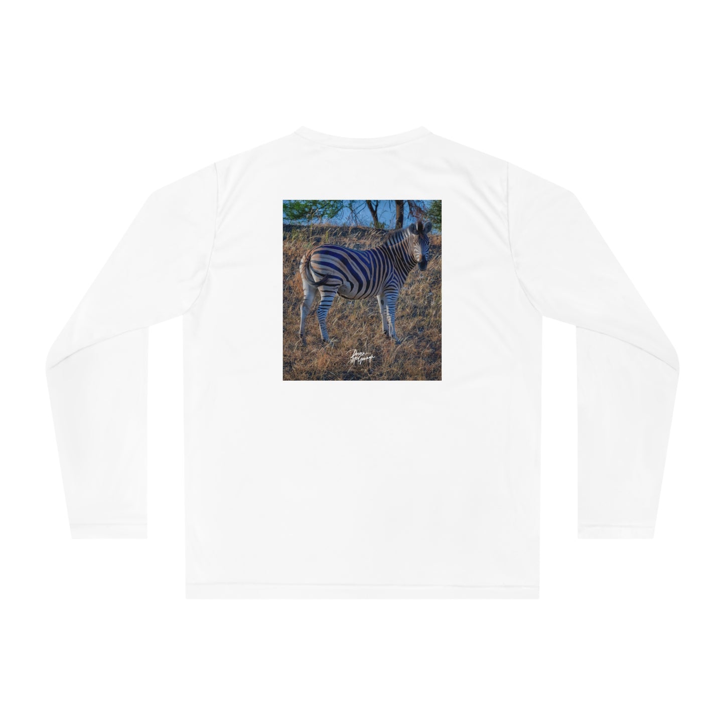 Unisex Long Sleeve Performance Tee - "Baby Zebra" by Enjoy Nature