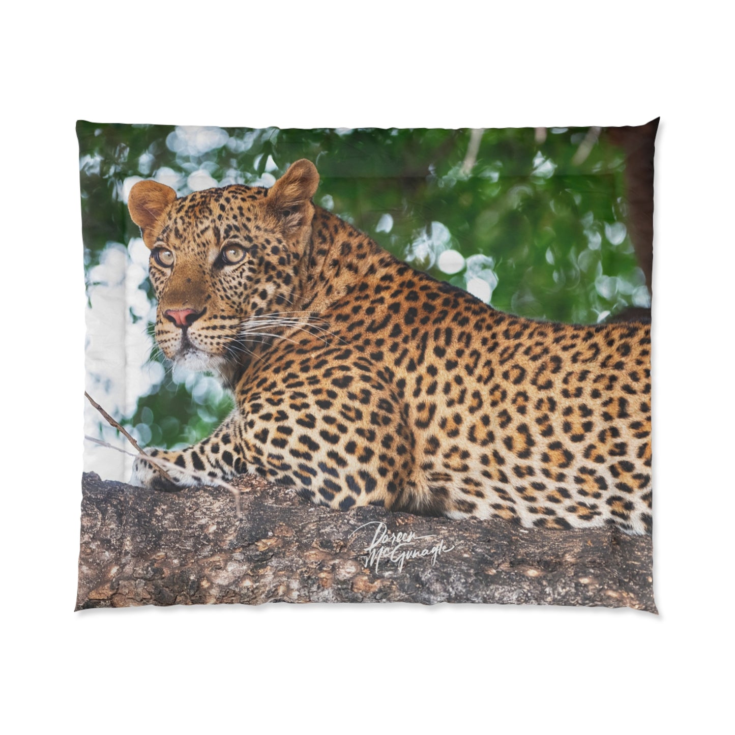 Leopard in Tree Comforter by Enjoy Nature