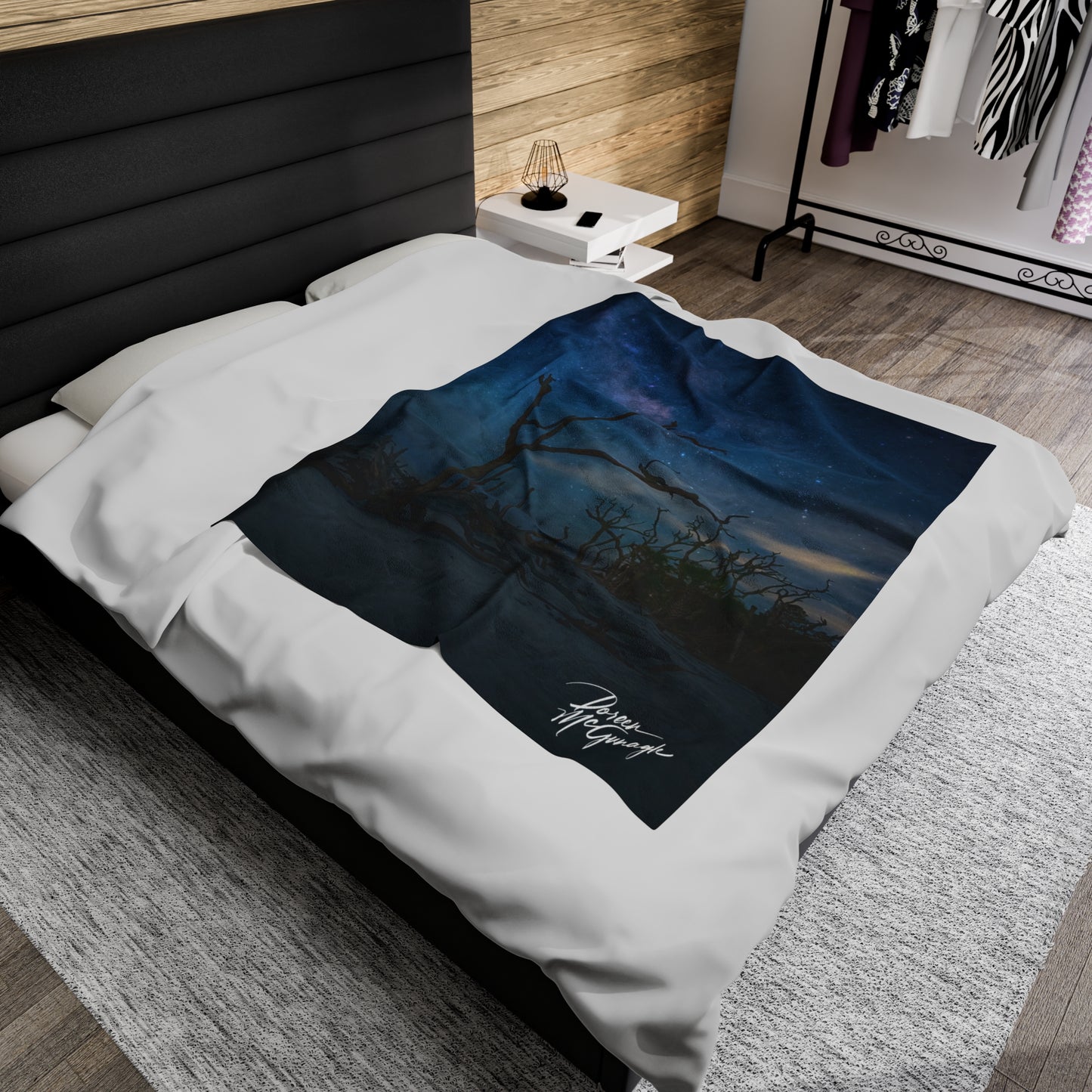 Velveteen Plush Blanket with Milky Way Midnight by Enjoy Nature