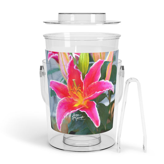 Enjoy Nature Pink Lily Insulated Ice Bucket