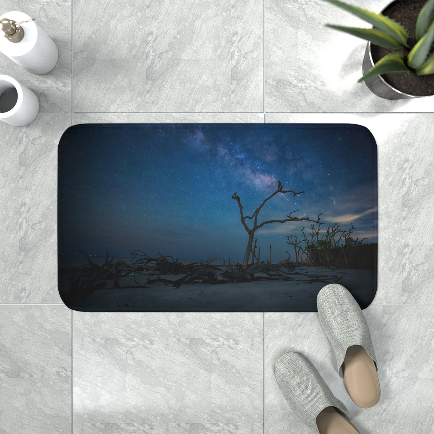 Milky Way Midnight Memory Foam Bath Mat from Enjoy Nature