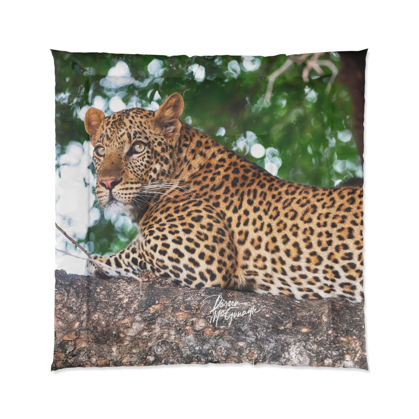 Leopard in Tree Comforter by Enjoy Nature