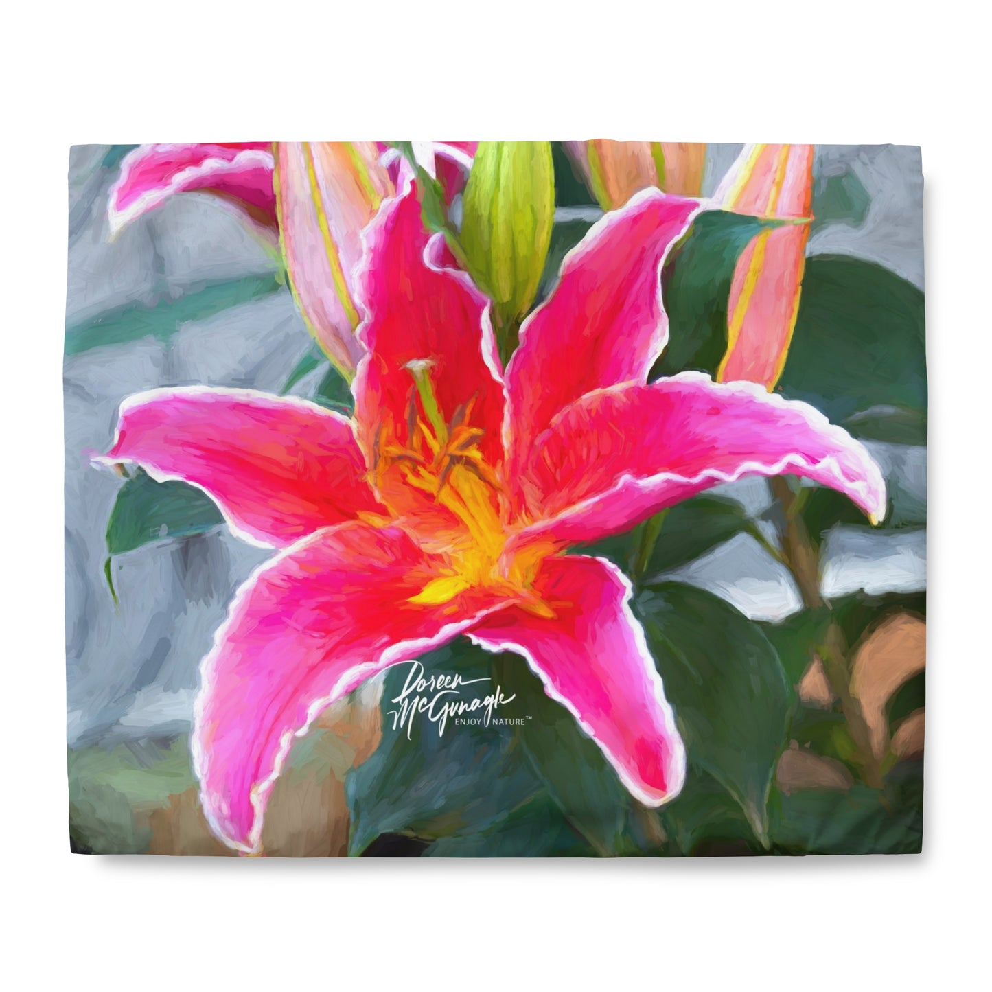 Enjoy Nature Pink Lily Duvet Cover