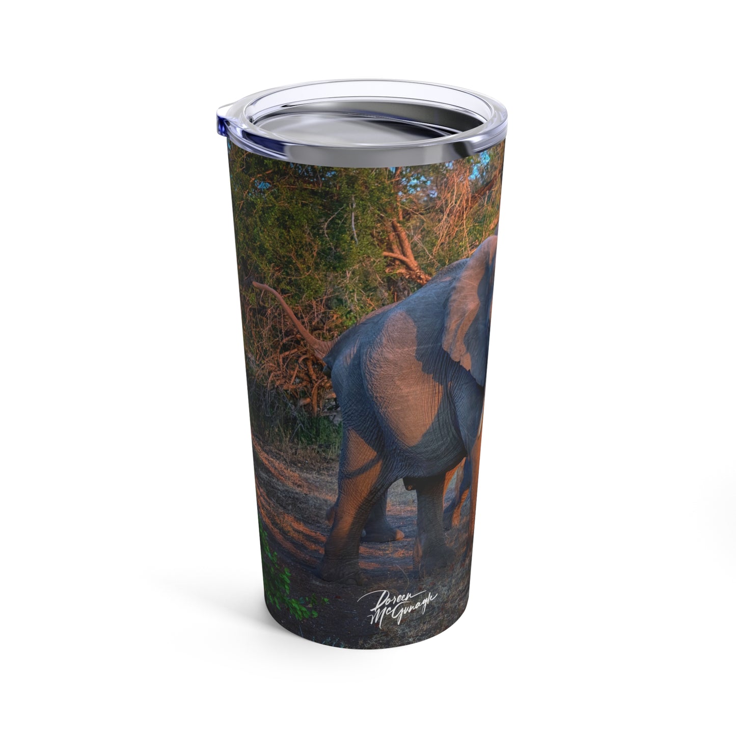 Enjoy Nature Elephant Family in Forest 20 oz Travel Tumbler