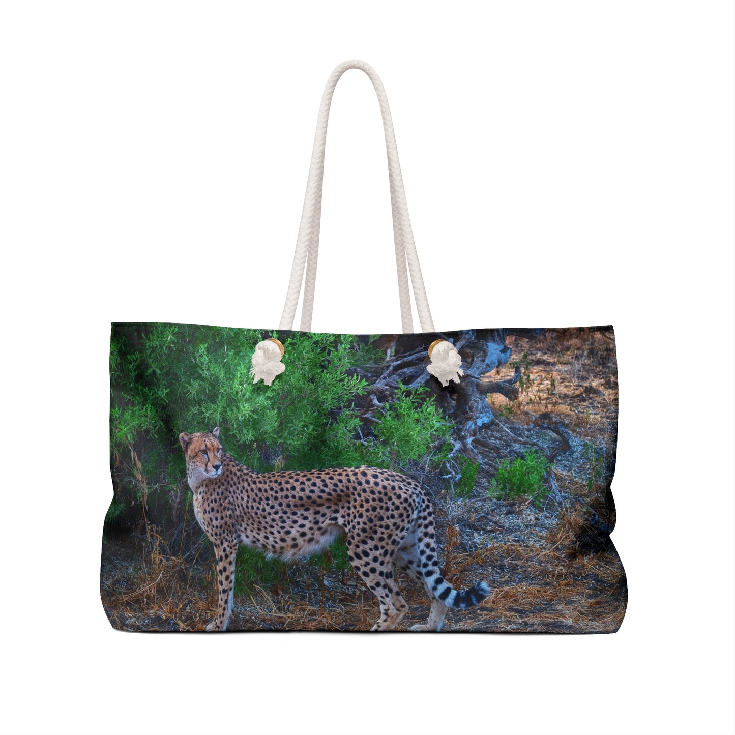 Weekender Tote Bag: Cheetah Stand by Enjoy Nature