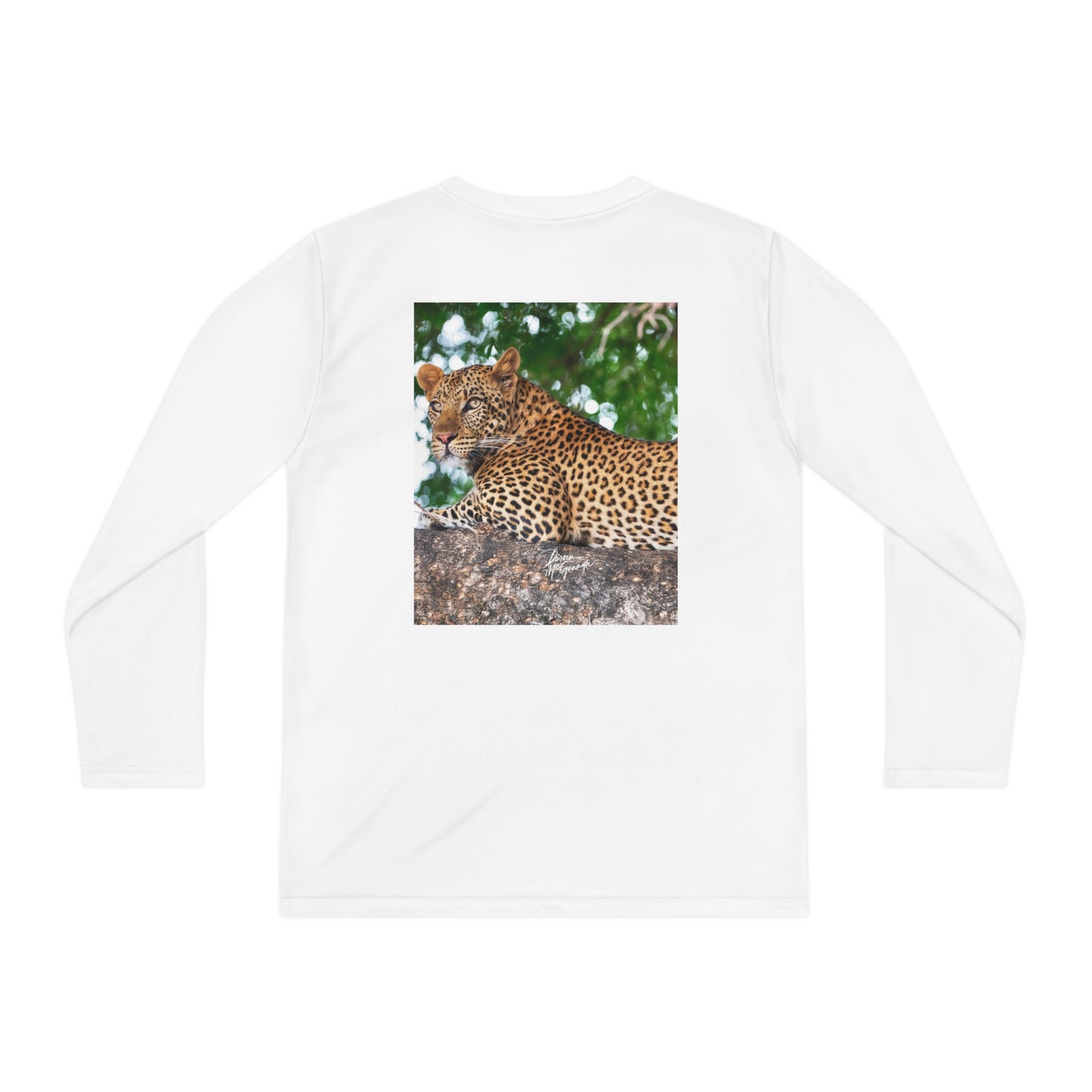 Youth Competitor Long Sleeve Tee with Leopard in Tree by Enjoy Nature