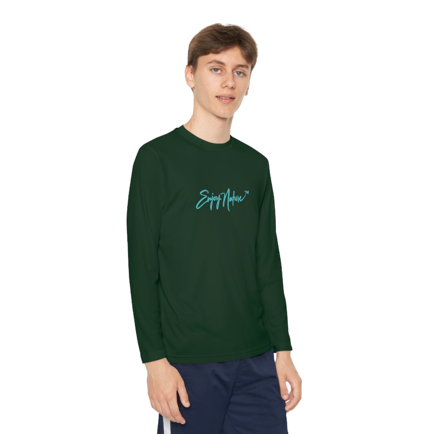 Youth Competitor Long Sleeve Tee with Forest Giraffe Family by Enjoy Nature