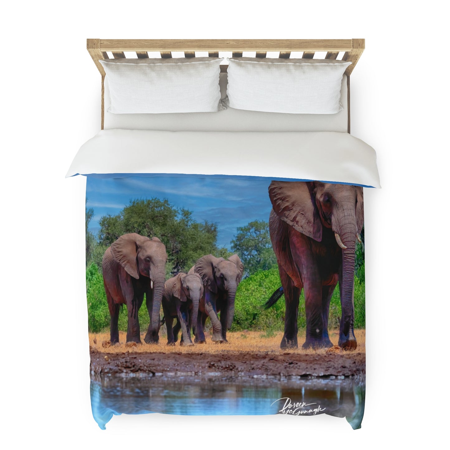 Enjoy Nature Elephant Family Duvet Cover