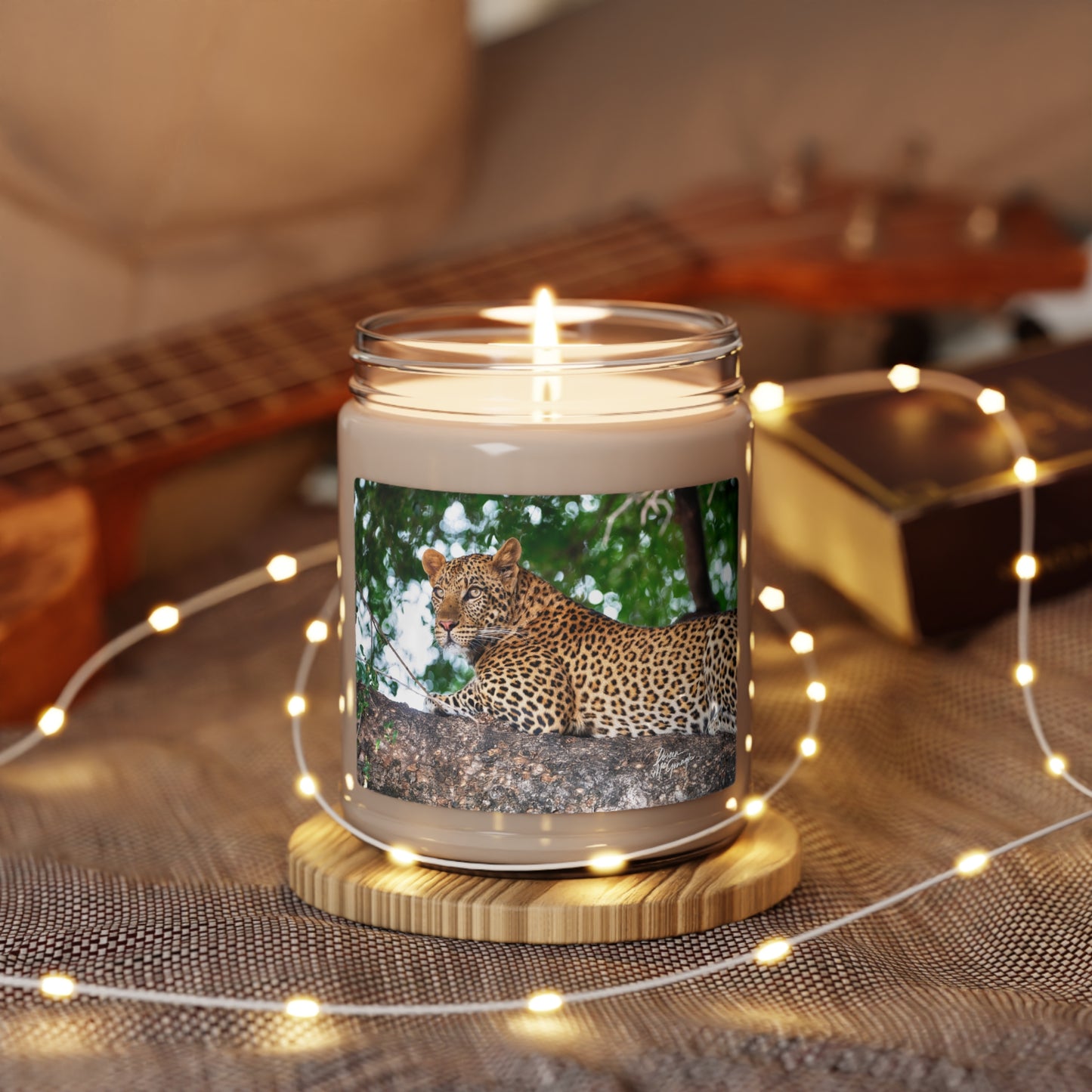 Experience the Pure Essence of Nature with the Leopard in Tree Scented Soy Candle by Enjoy Nature