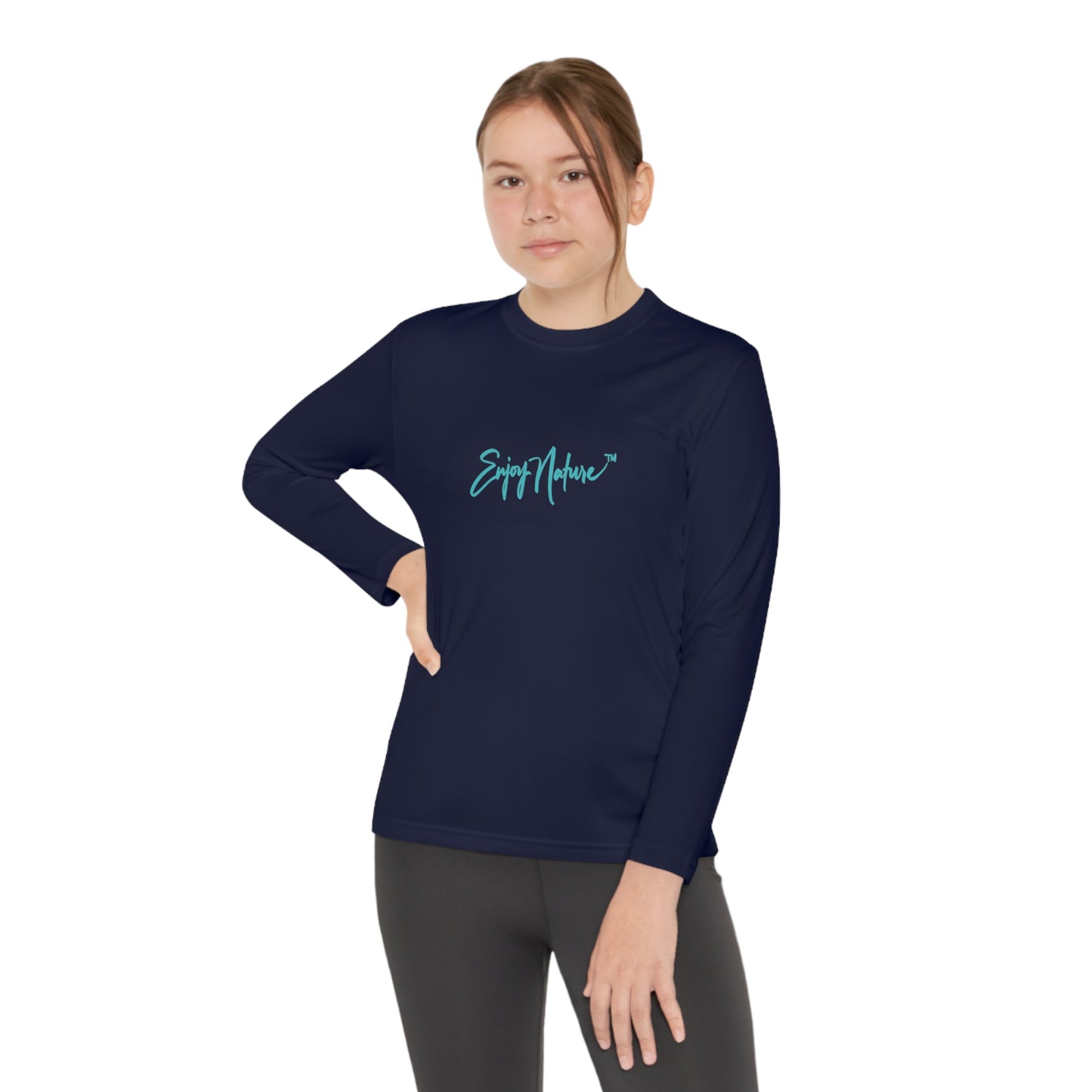 Youth Competitor Long Sleeve Tee with Cheetah Portrait by Enjoy Nature