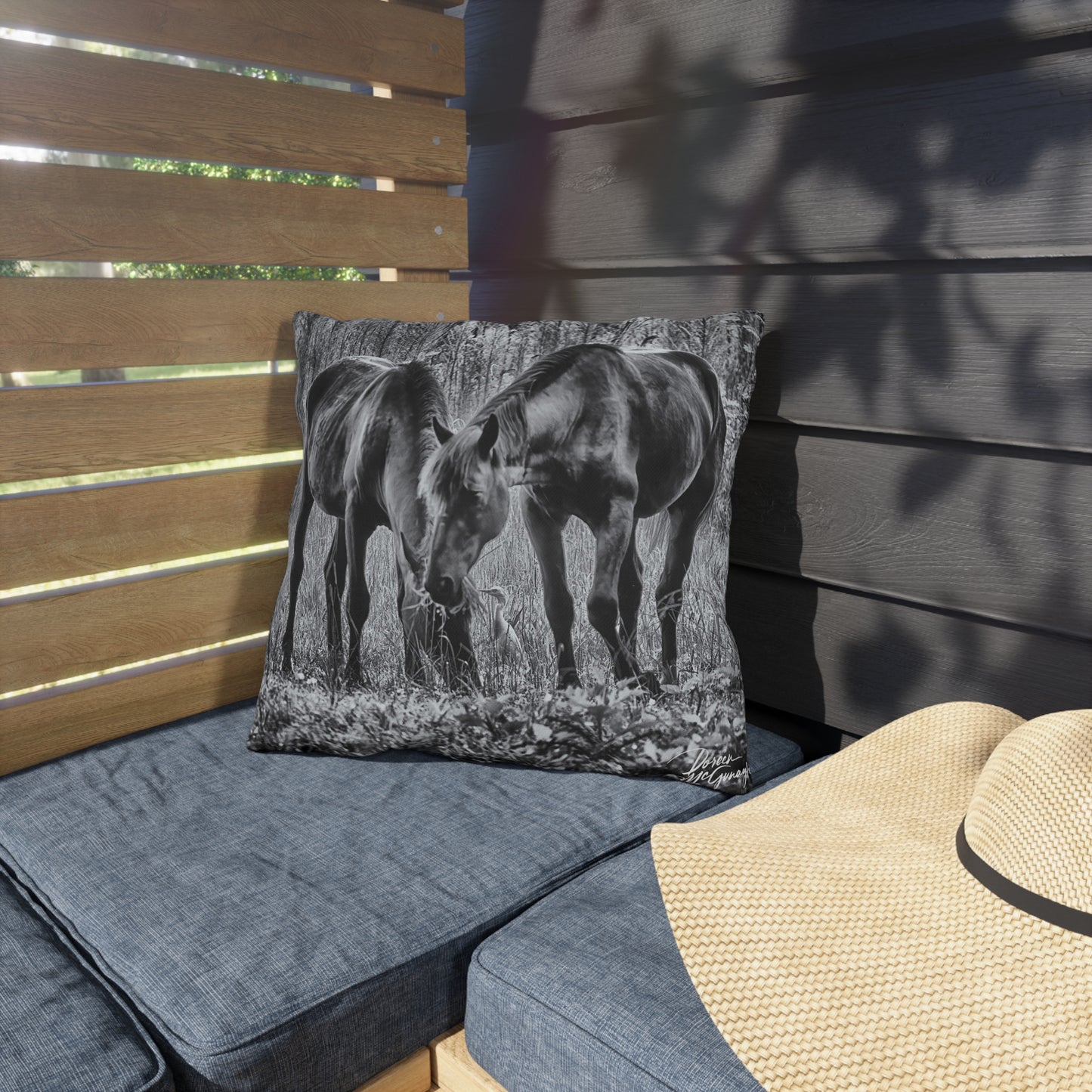 cool throw pillows| comfy throw pillows| luxury throw pillows| trendy throw pillows| animal throw pillows | Pair Wild Horses Outdoor Pillows