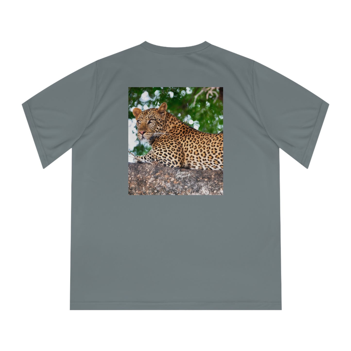 Women's Performance V-Neck T-Shirt - Leopard in Tree by Enjoy Nature