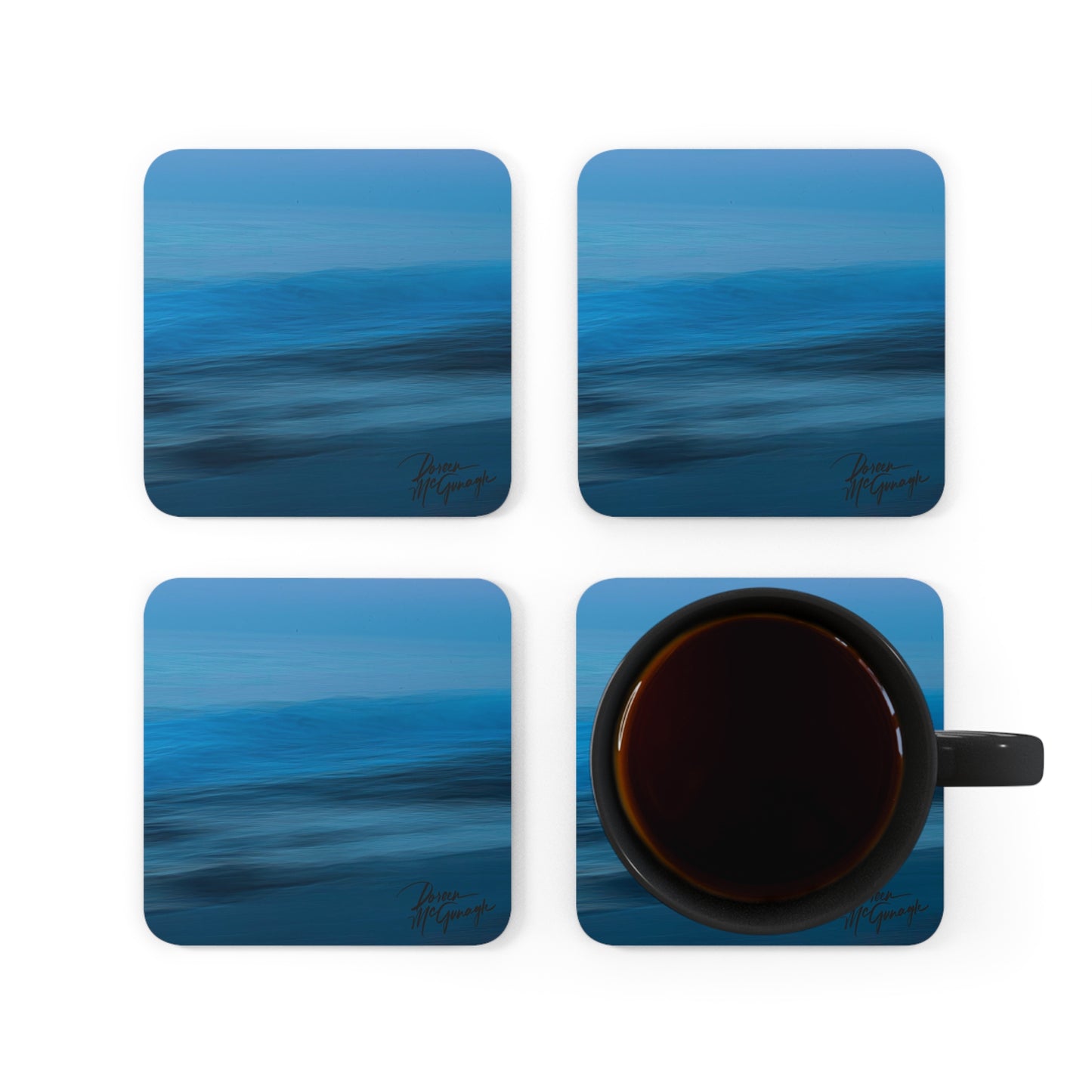 Blue Dawn,  Corkwood Coaster Set