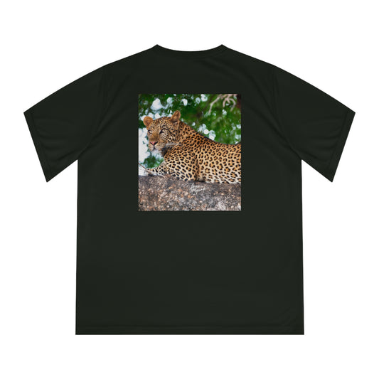 Women's Performance V-Neck T-Shirt - Leopard in Tree by Enjoy Nature