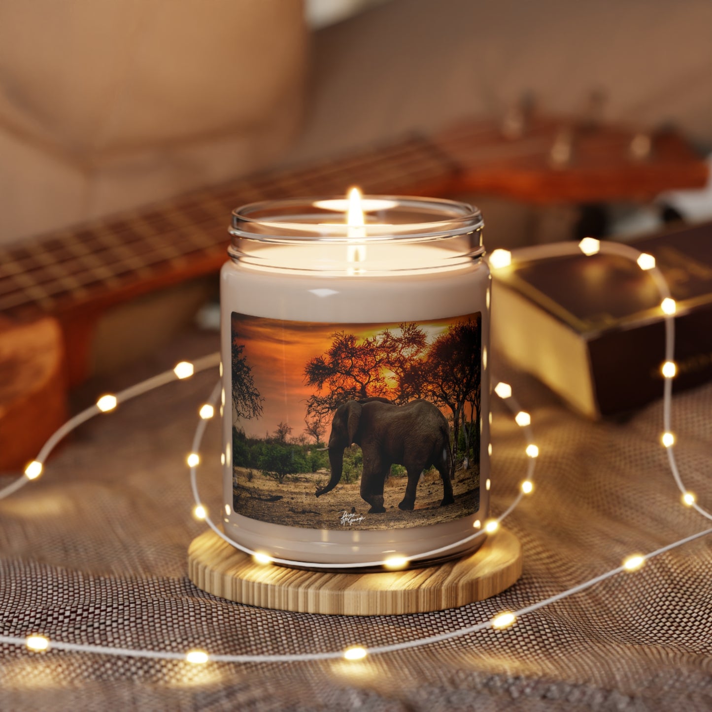 Experience the Pure Essence of Nature with the Spirited Elephant at Sunset Scented Soy Candle by Enjoy Nature