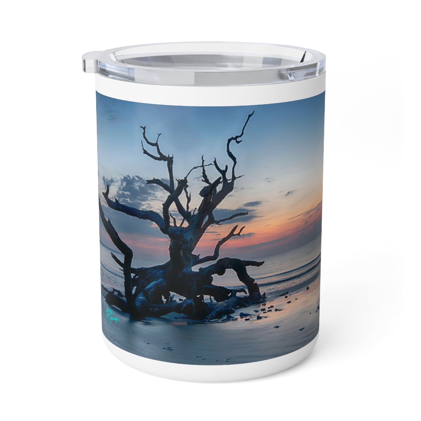 Eco friendly, Coastal Morning Sunrise on Jekyll Island 10 oz Insulated Travel Mug