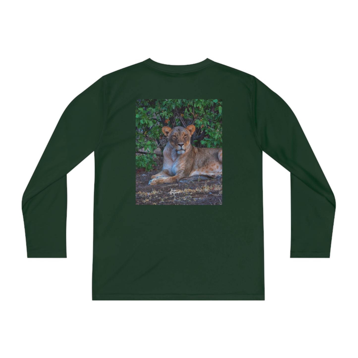 Youth Competitor Long Sleeve Tee with Dreaming About a Lioness by Enjoy Nature