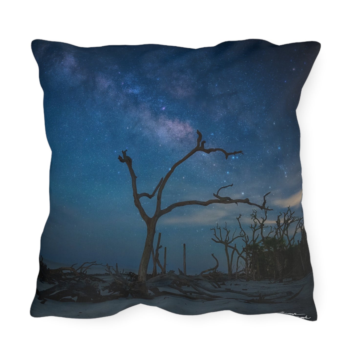 Enjoy Nature Outdoor Pillow with Milky Way Midnight – Artistic, Comfy, and Durable Decorative Accent