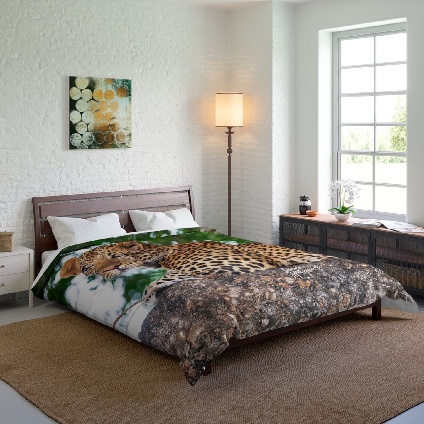 Leopard in Tree Comforter by Enjoy Nature