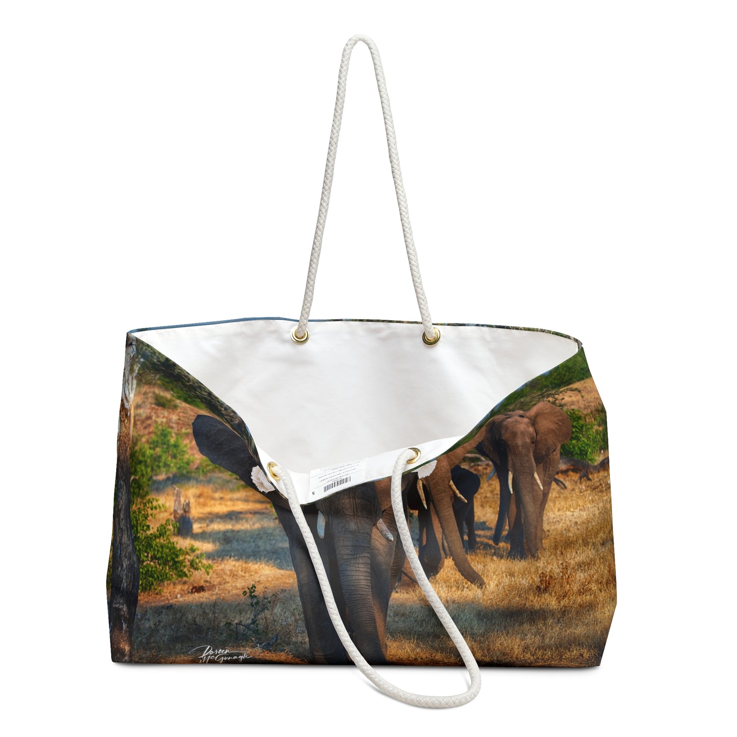 Weekender Tote Bag: Elephant Family by Enjoy Nature