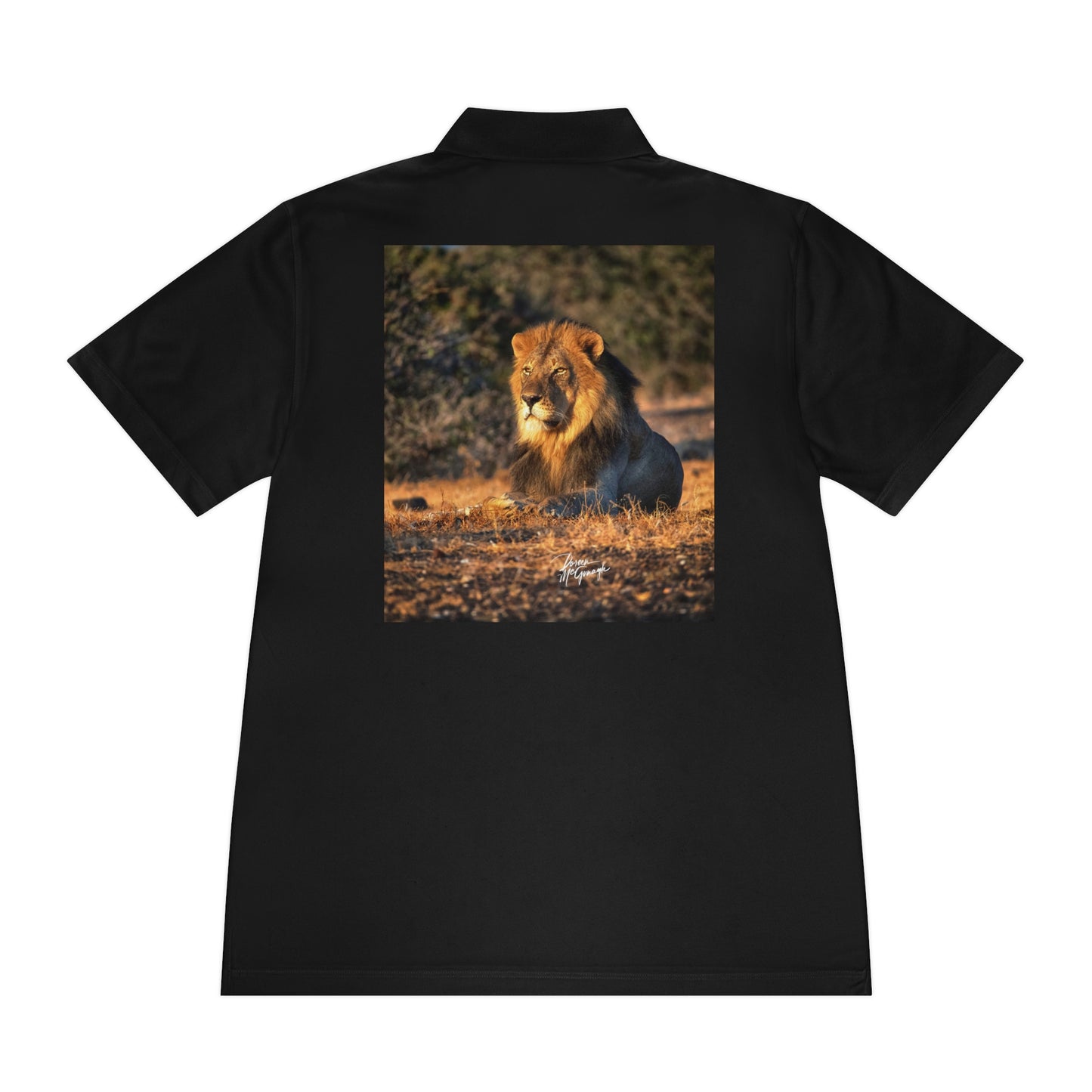 Men's Performance Polo Shirt - Lion King of the Jungle by Enjoy Nature