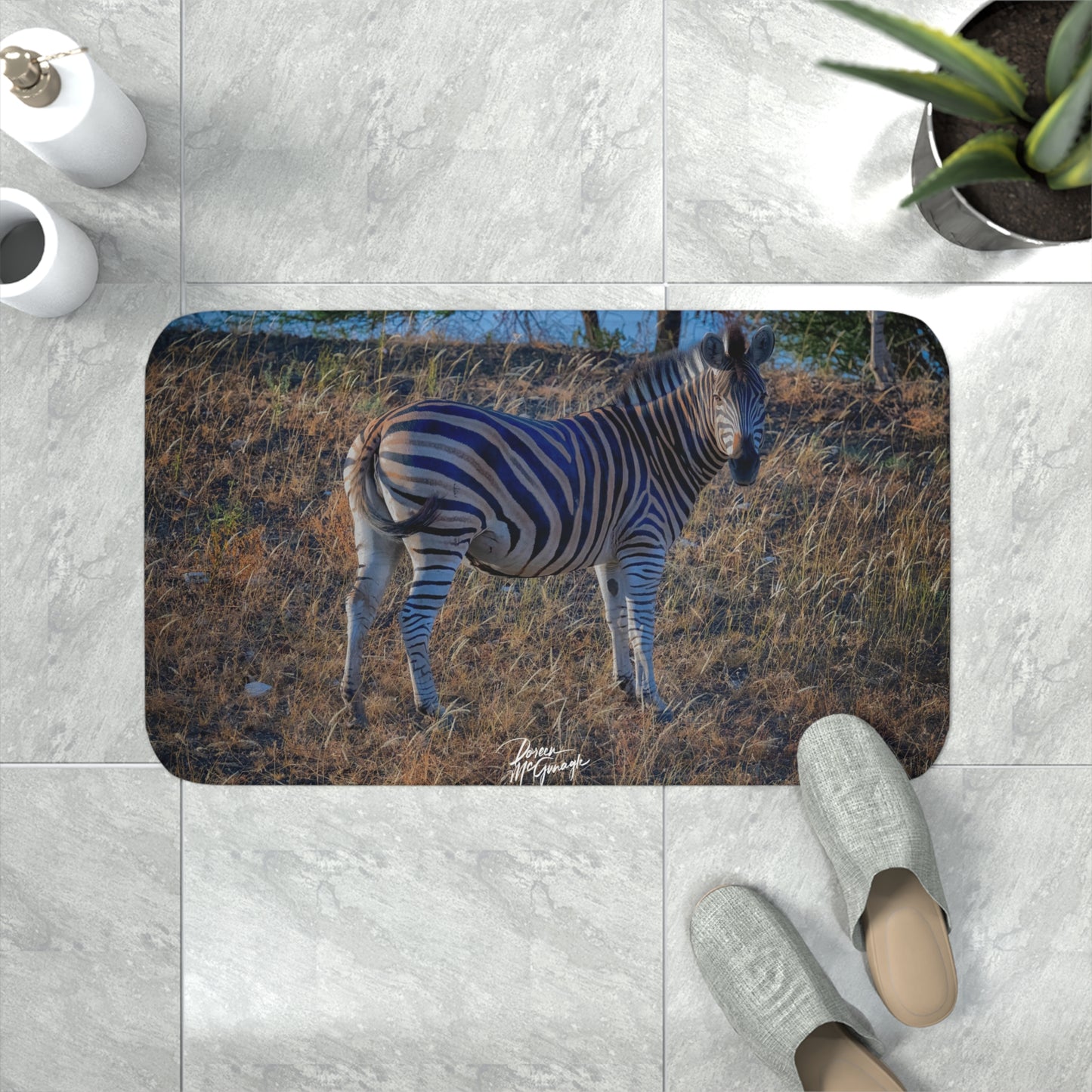 Baby Zebra Memory Foam Bath Mat from Enjoy Nature