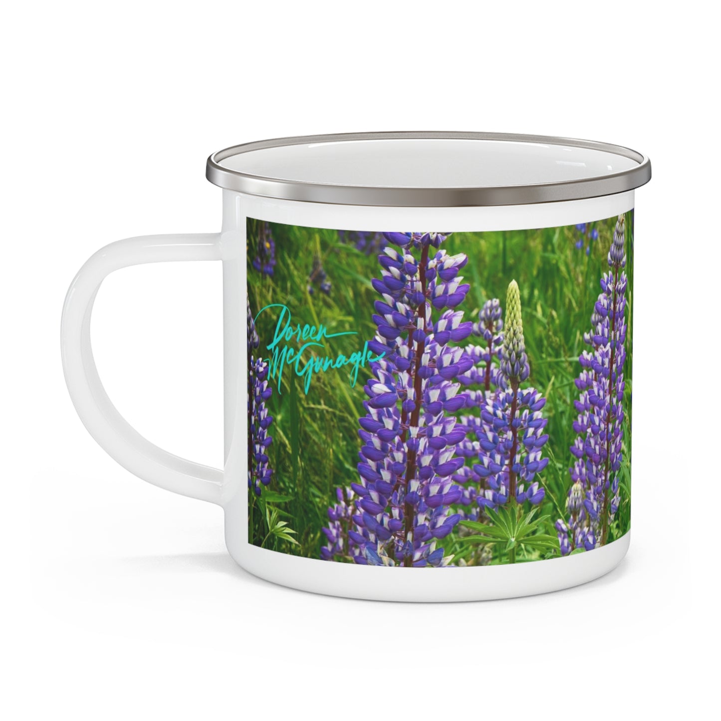 Enamel Camping Mug, Maine Wild Lupines