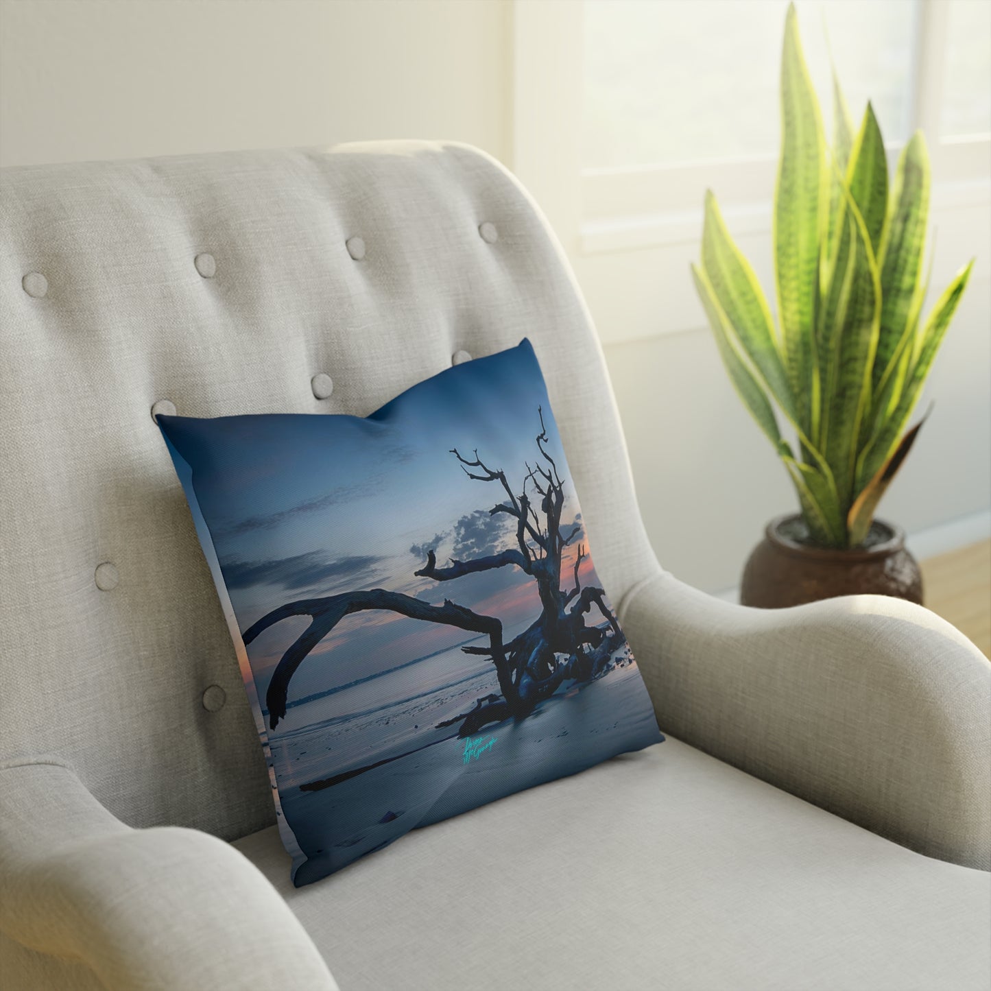 Artistic Accent Pillow, Sunrise on Jekyll Island, Decorative Pillow