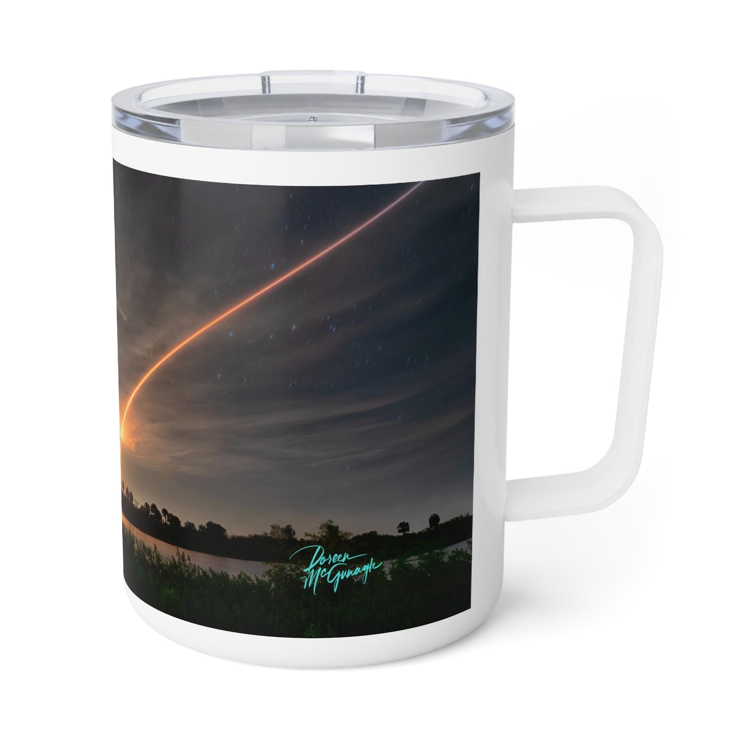 Eco Friendly,  Falcon Shuttle Launch, 10 oz. Insulated Travel Mug