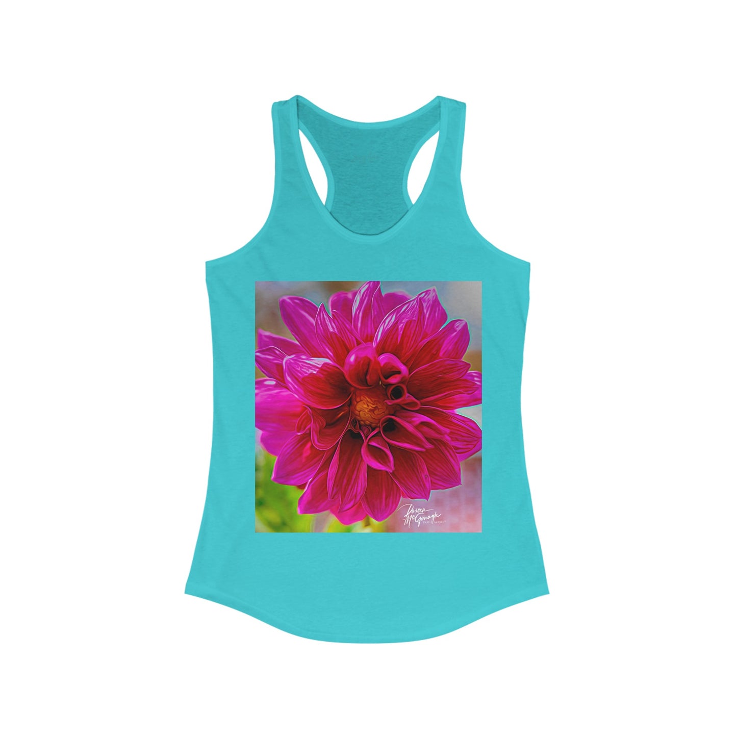 Women's Racerback Summer Tops with Dahlia Bloom Fine Art Image by Enjoy Nature