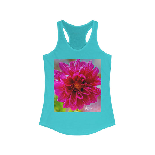 Women's Racerback Summer Tops with Dahlia Bloom Fine Art Image by Enjoy Nature