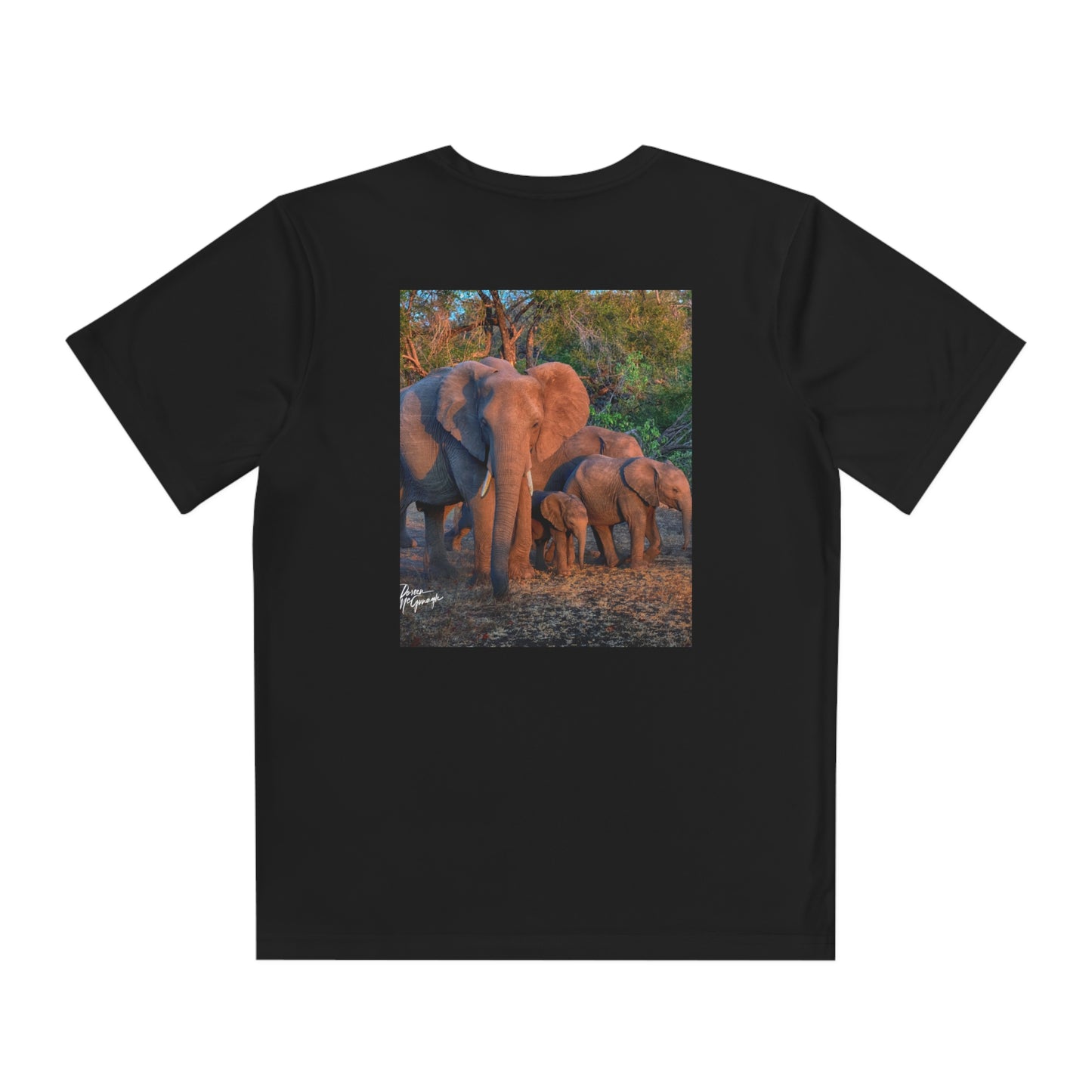 Youth Competitor Tee with Fine Art Image Elephant Family by Enjoy Nature