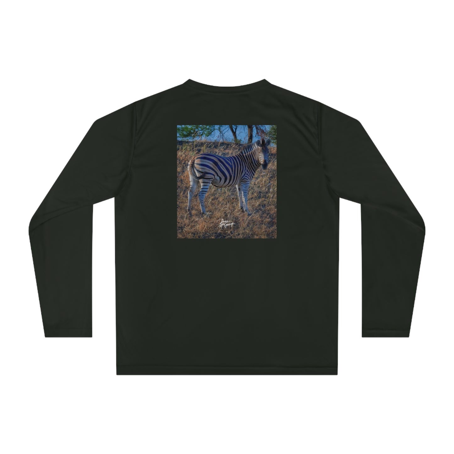 Unisex Long Sleeve Performance Tee - "Baby Zebra" by Enjoy Nature