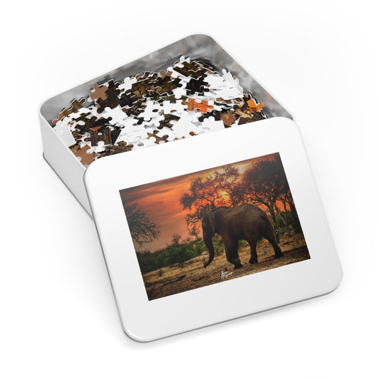 Spirited Elephant at Sunset in Africa Jigsaw Puzzle by Enjoy Nature