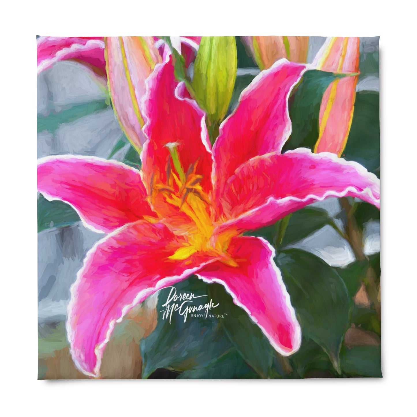 Enjoy Nature Pink Lily Duvet Cover