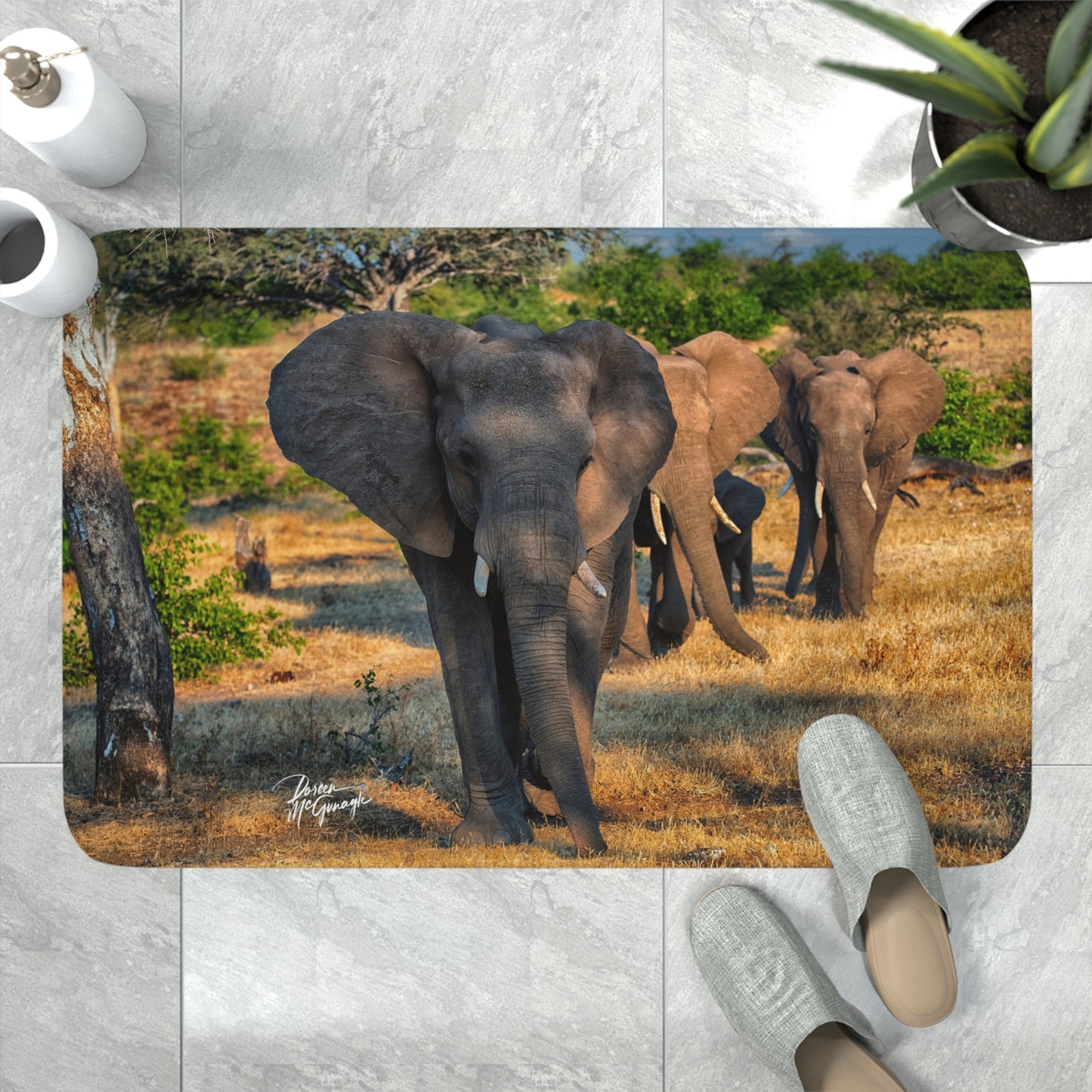 Elephant Family Memory Foam Bath Mat from Enjoy Nature