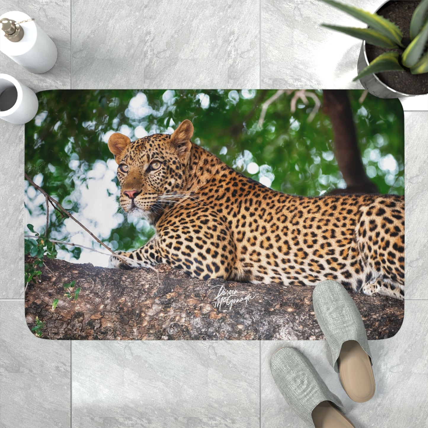 Leopard in Tree Memory Foam Bath Mat from Enjoy Nature