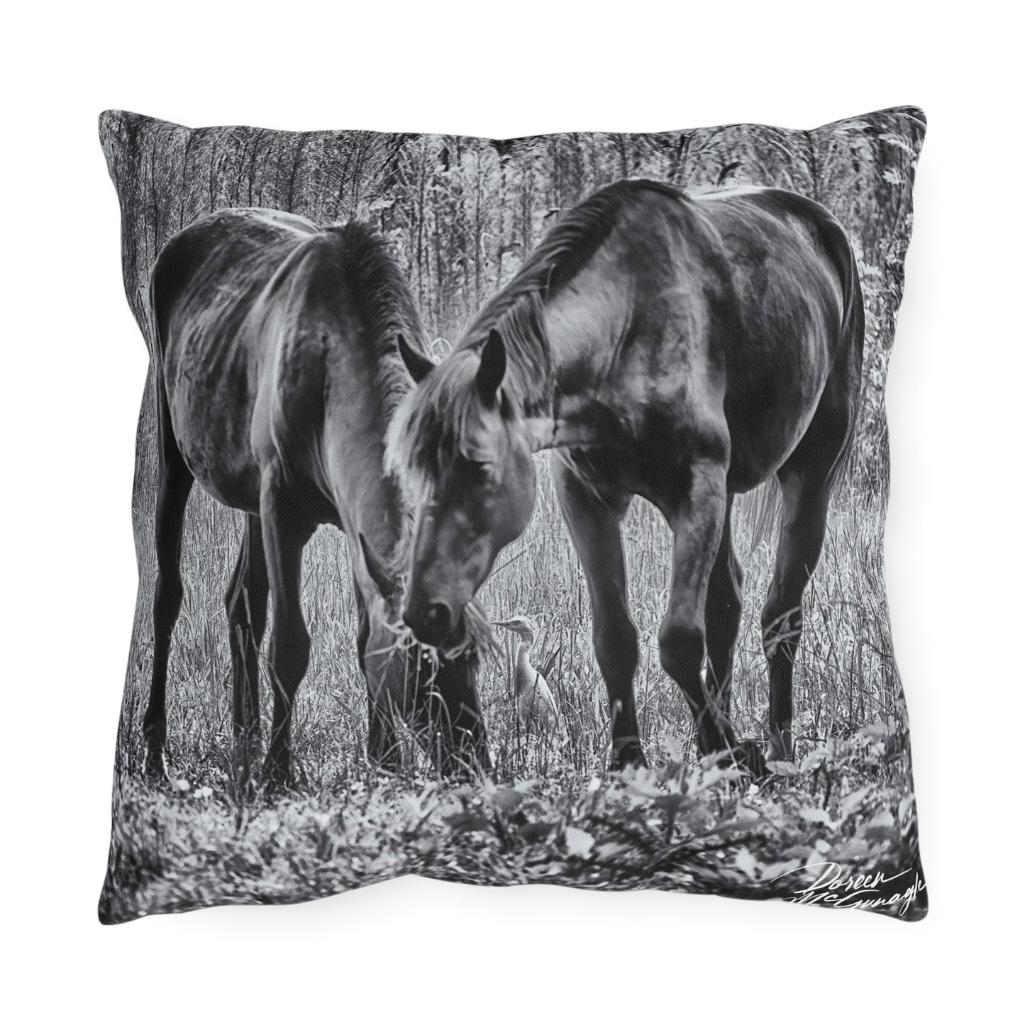 cool throw pillows| comfy throw pillows| luxury throw pillows| trendy throw pillows| animal throw pillows | Pair Wild Horses Outdoor Pillows