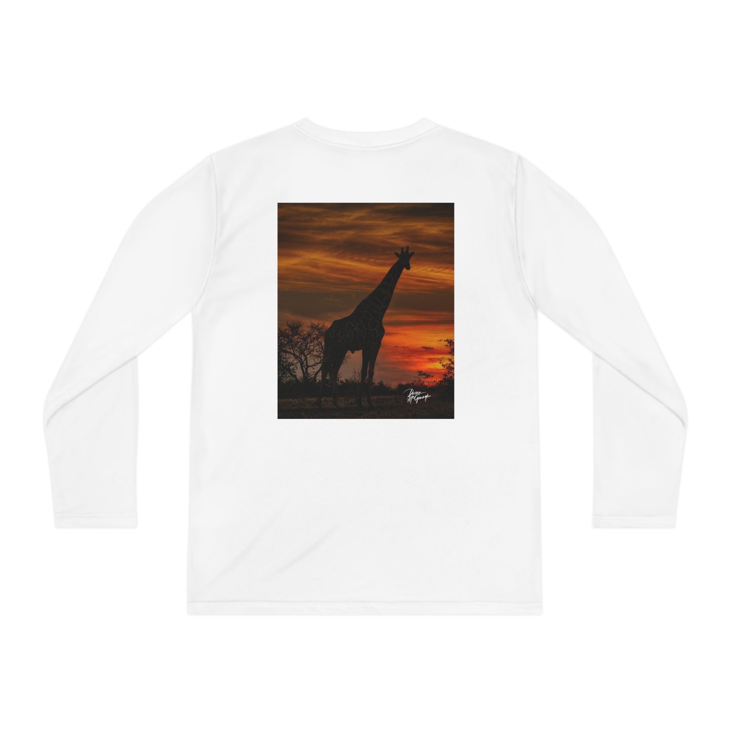 Youth Competitor Long Sleeve Tee with Giraffe Silhouette by Enjoy Nature