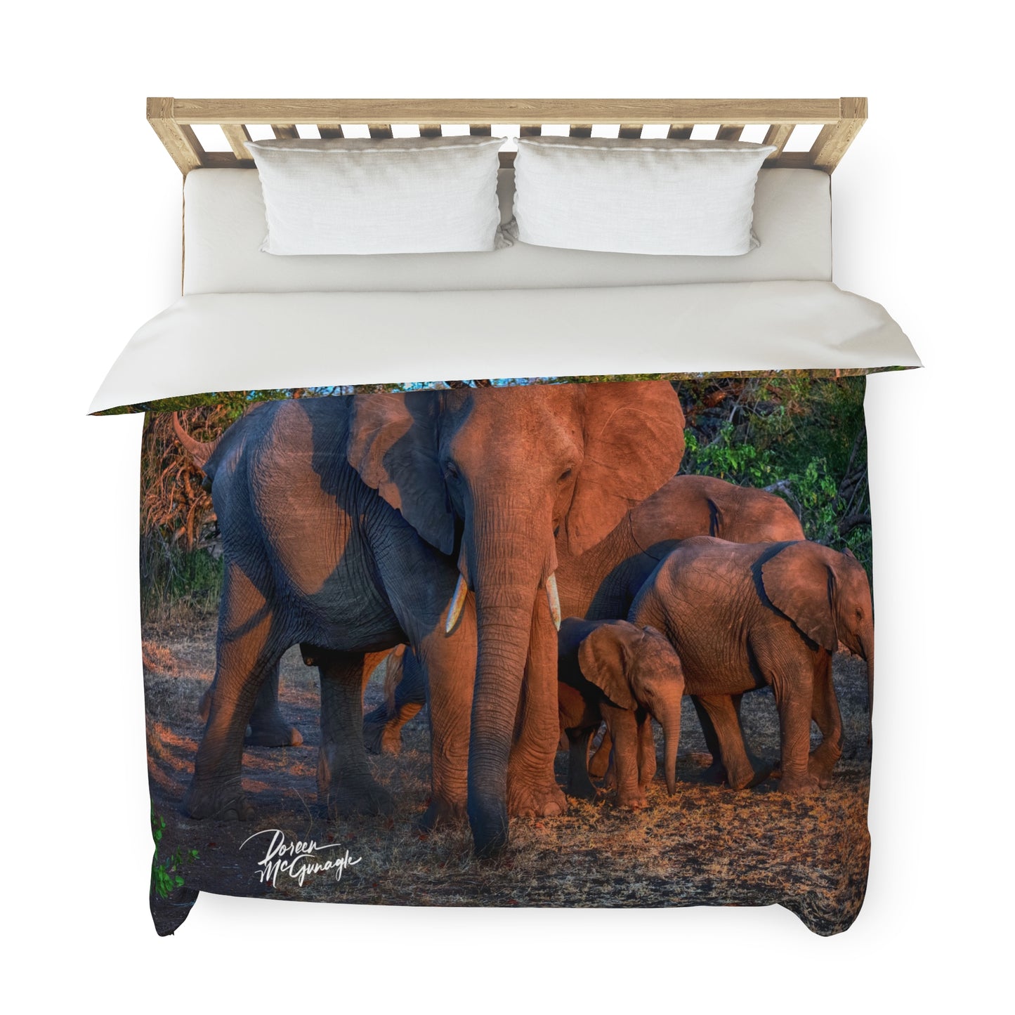 Enjoy Nature Spirited Elephant Family Duvet Cover