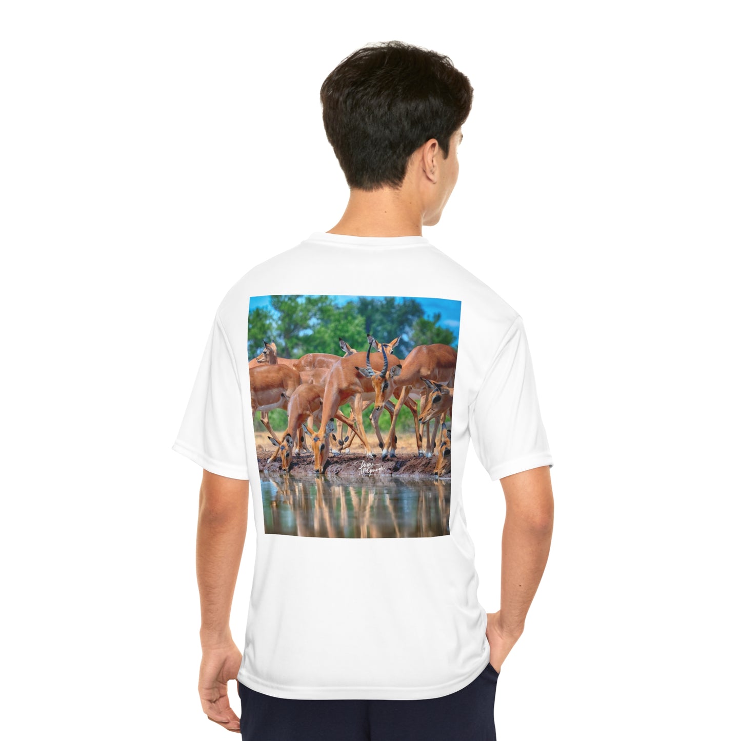 Men's Performance T-Shirt with Fine Art Image of African Antelope by Enjoy Nature