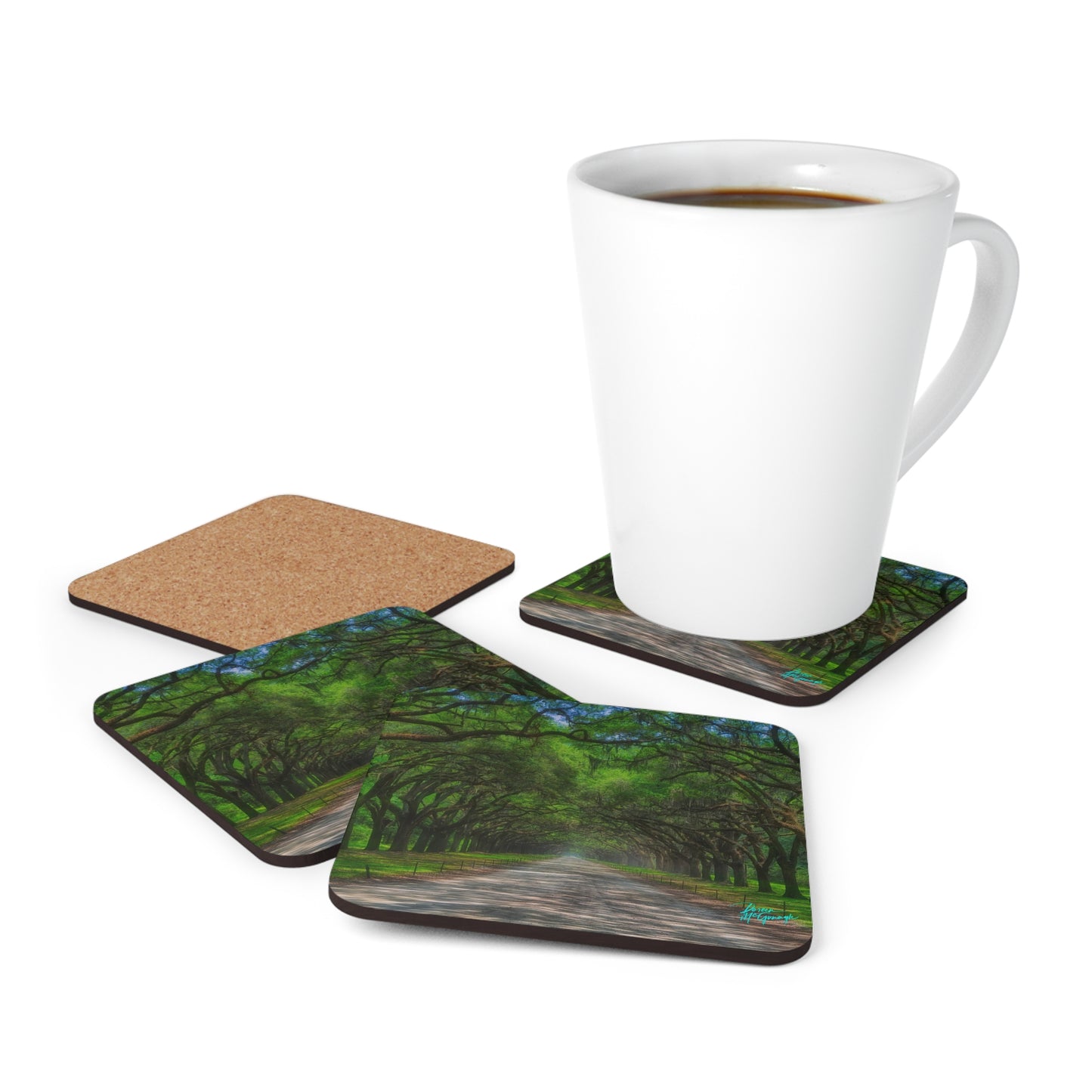 Live Oak Avenue Corkwood Coaster Set