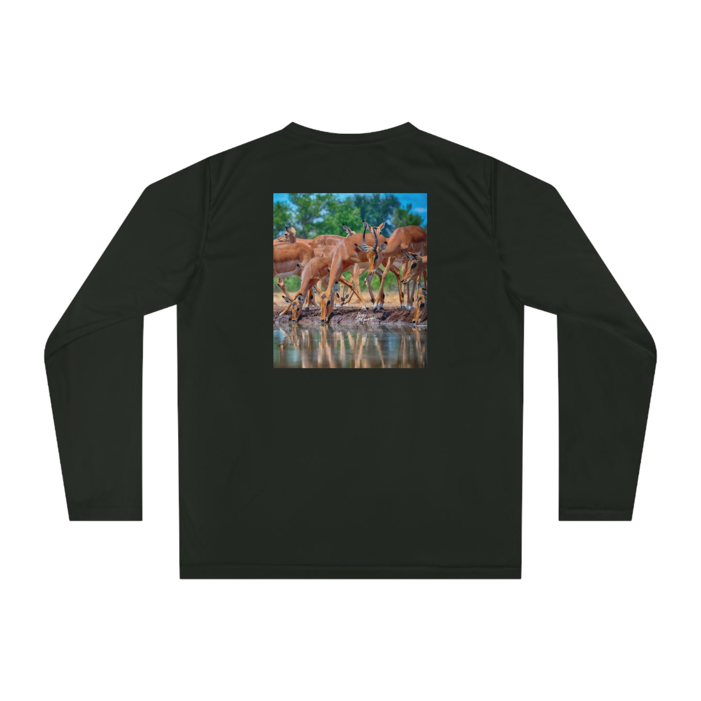 Unisex Long Sleeve Performance Tee - "African Antelope" by Enjoy Nature