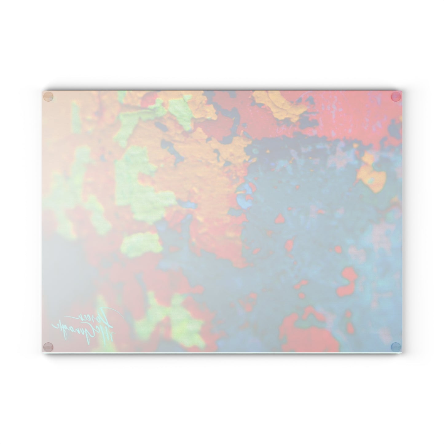 Artistic  Life and Soul Abstract Glass Cutting Board with Nature-Inspired Design