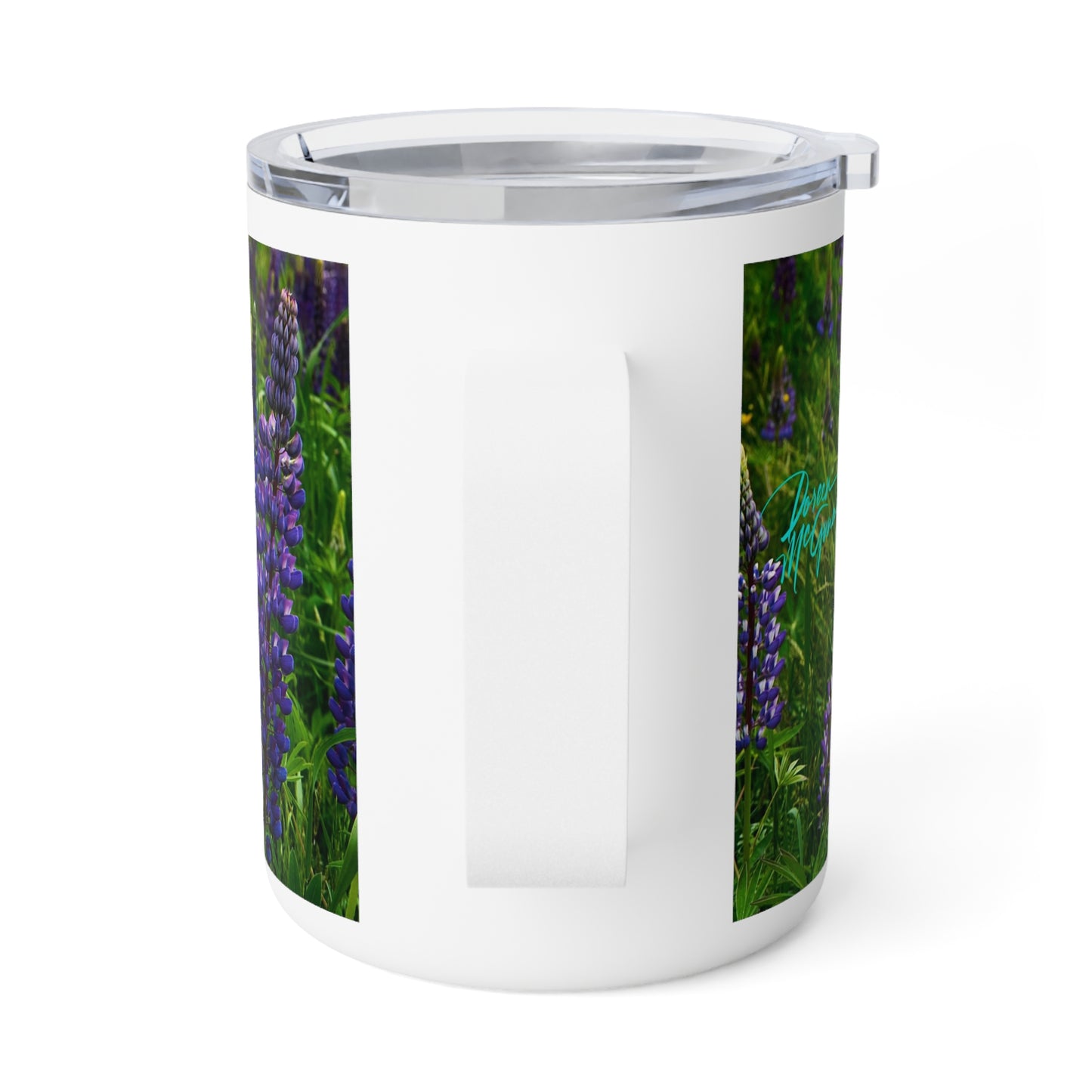 Eco friendly, Maine Wild Lupine, 10 oz  Insulated Travel Mug, 10oz