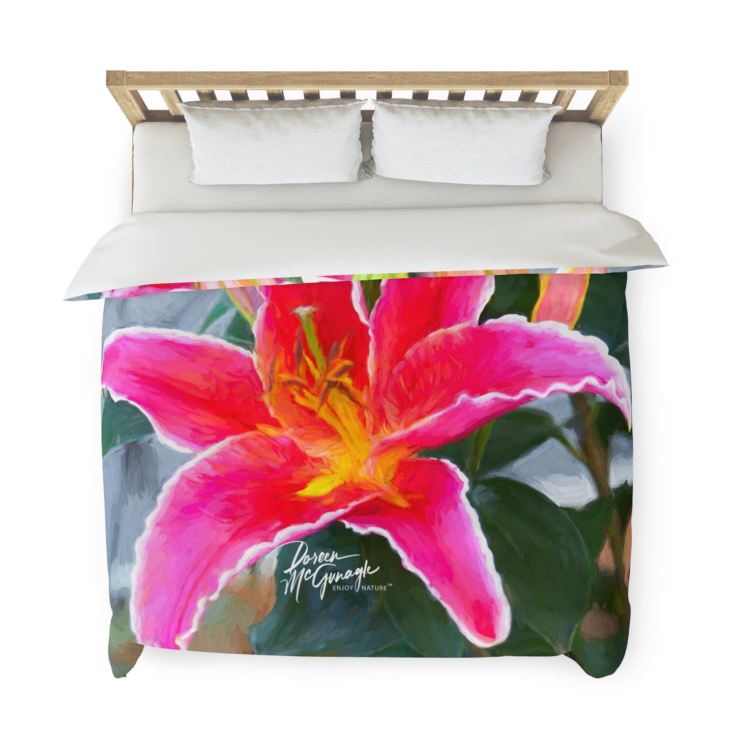 Enjoy Nature Pink Lily Duvet Cover