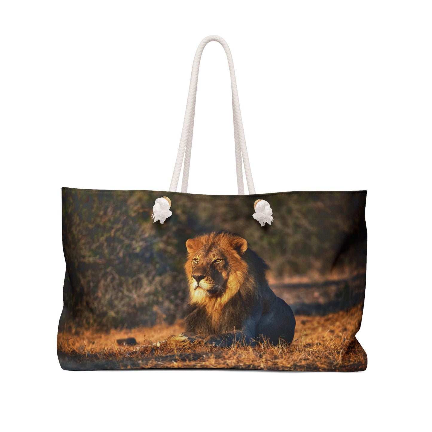 Weekender Tote Bag: Lion King of the Jungle by Enjoy Nature